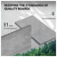 Meuble-lavabo mural de 91 cm (36 po) avec lavabo en quartz noir sable, tiroirs à fermeture amortie et fini gris ciment.