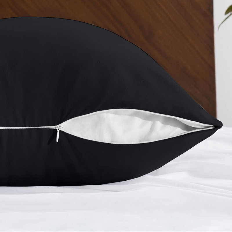 Microfiber Body Pillowcase - Zipper Closure, Black