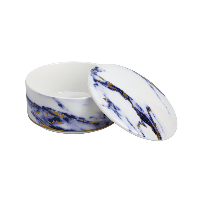 Marble Azure Bone China Accessory Box