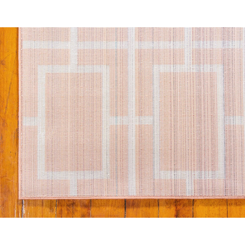 Tapis à motif géométrique orange Corando, Rectangle 5 pi x 8 pi