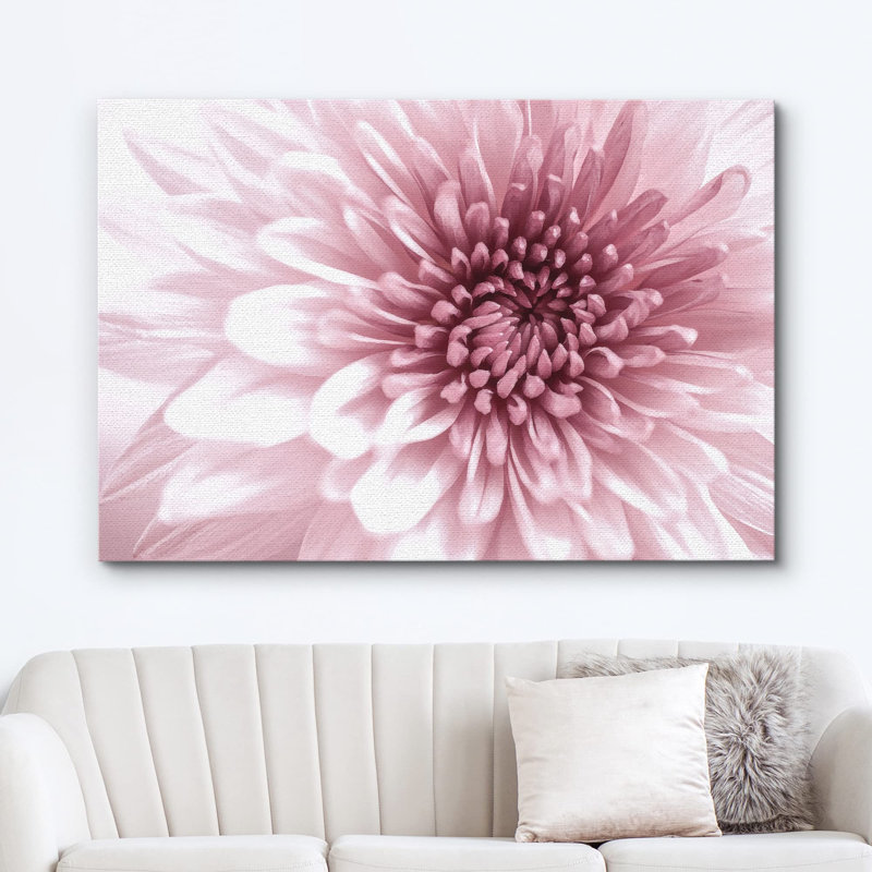 "Flower Up Flower", "Gros plan sur des fleurs de chrysanthème rose, photographie botanique florale, art moderne chic" sur toile