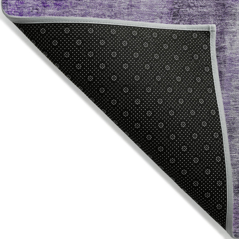 Tapis d'extérieur lavable abstrait mauve et lavande 10 pi x 14 pi