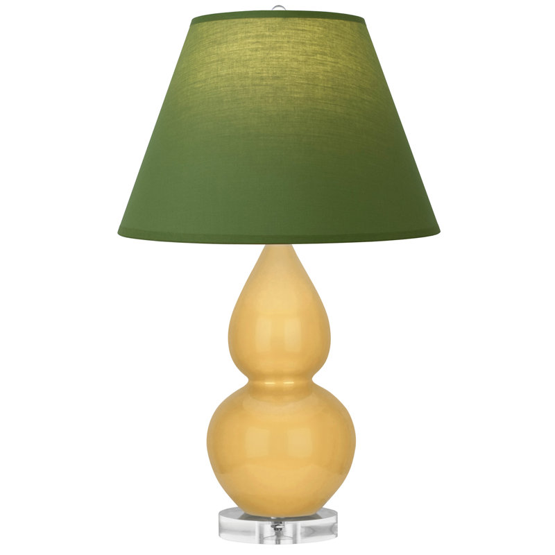 Petite lampe d'appoint à double gourde, Thé vert / taupe, Coucher de soleil