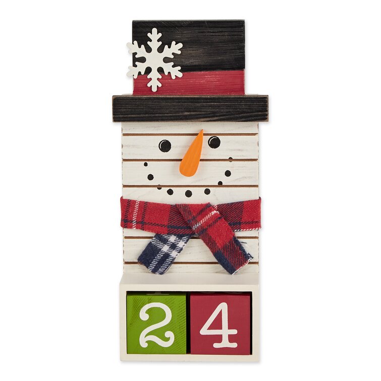 The Holiday Aisle® Square Snowman Tabletop Block Advent Wayfair