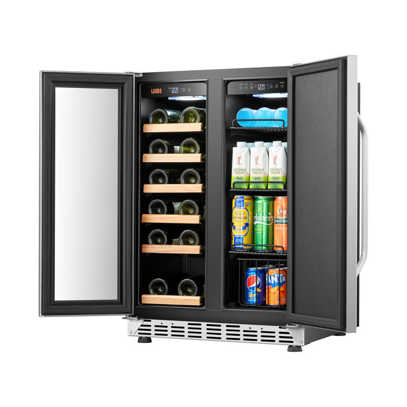 Lanbo 24" Stainless Steel Dual Zone Wine and Beverage Cooler