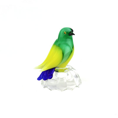Murano Glass Bird On Clear Base