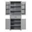 Armoire de rangement de salle de bain avec portes et tiroir, plusieurs espaces de rangement, tablette réglable-590149261