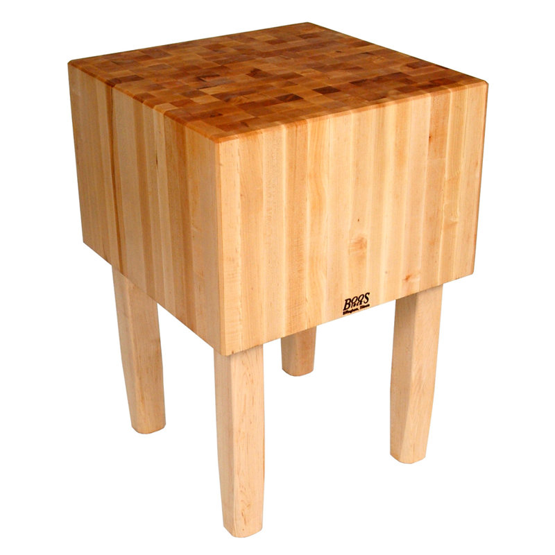 Classic Maple Butcher Block Prep Table 24" Square