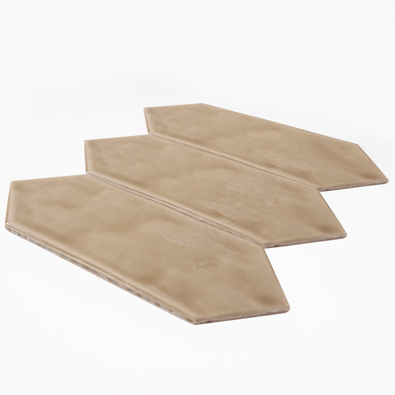 4" x 12" Porcelain Brick Joint Mosaic Wall & Floor Tile, Taupe