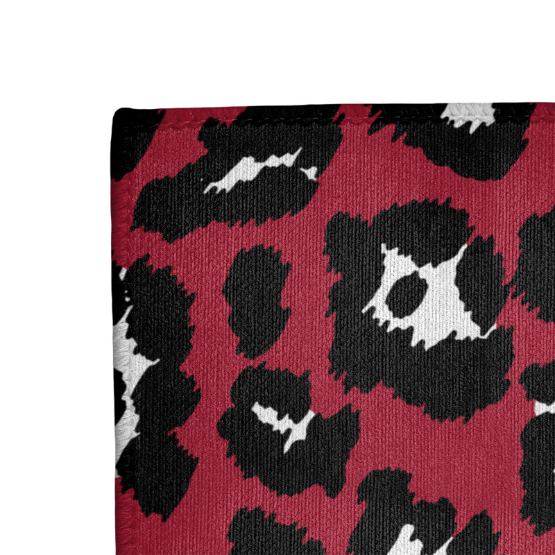 Tapis rouge / noir / blanc à imprimé animal, Rectangle 3 pi x 5 pi