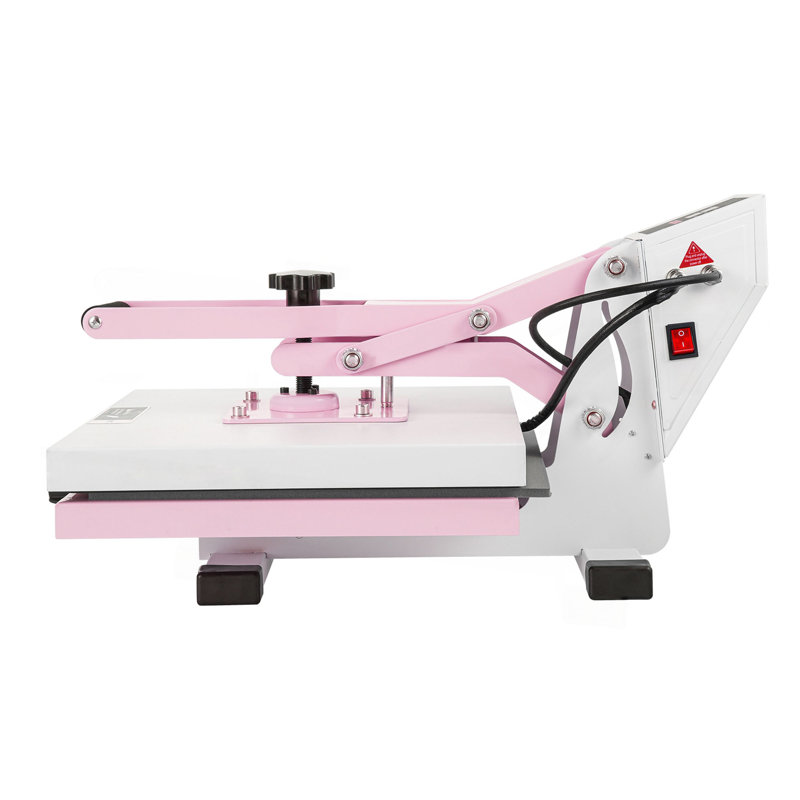Machine à presser la chaleur 15 x 15 po avec transfert de chaleur et t-shirts rose