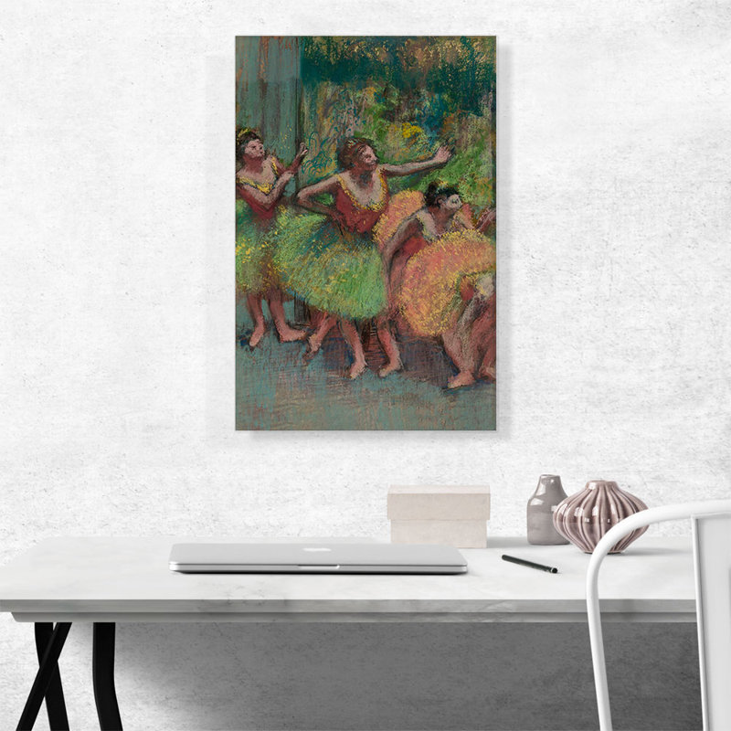 «Dancers In Green And Yellow 1903» par Edgar Degas - peinture sur toile tendue, H 26 po x l 18 po x P 0,75 po