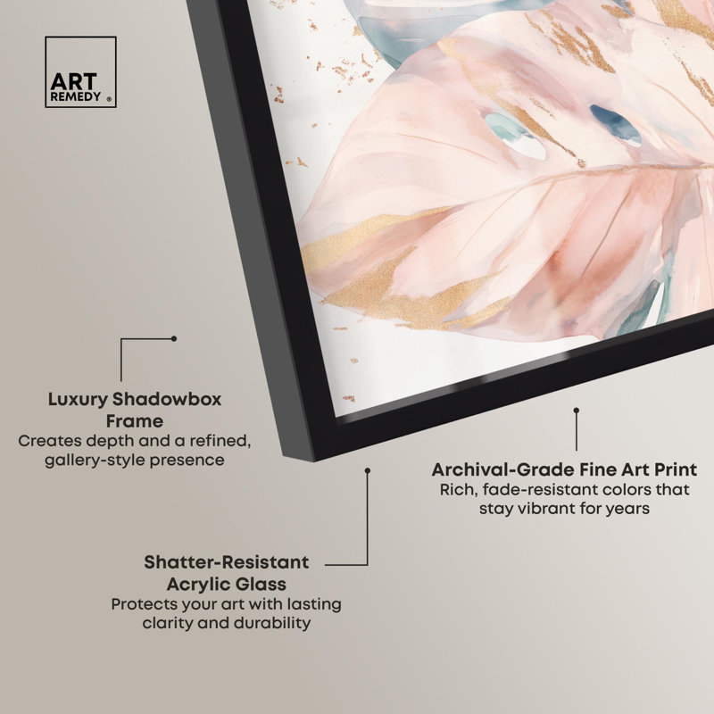 Golden Spritz Shadowbox Print Costal Wall Art by Art Remedy, Black, 17" H x 21" W