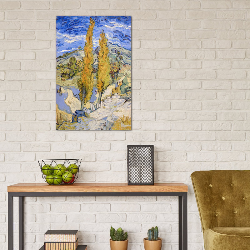 «The Poplars at Saint-Remy» par Vincent Van Gogh, reproduction d'art sur toile tendue, H 40 po x l 26 po x P 1,5 po