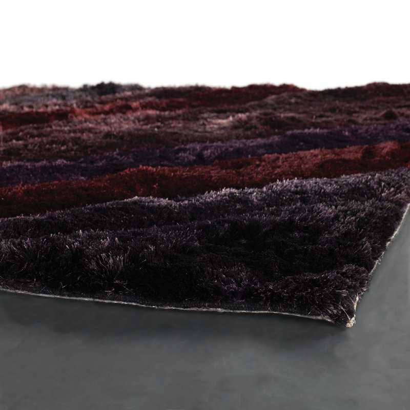 Flemish Hand Loomed Modern Area Rug in Purple/Burgundy/Mauve, Rectangle 7'9" x 10'6"