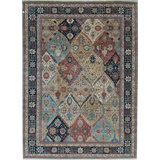 Bakshahesh Hand Knotted Wool Oriental Area Rug in Blue