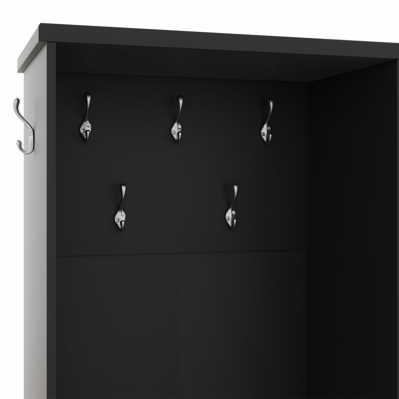 Versatile Hall Tree with Multiple Storage Options for Entryways, Black