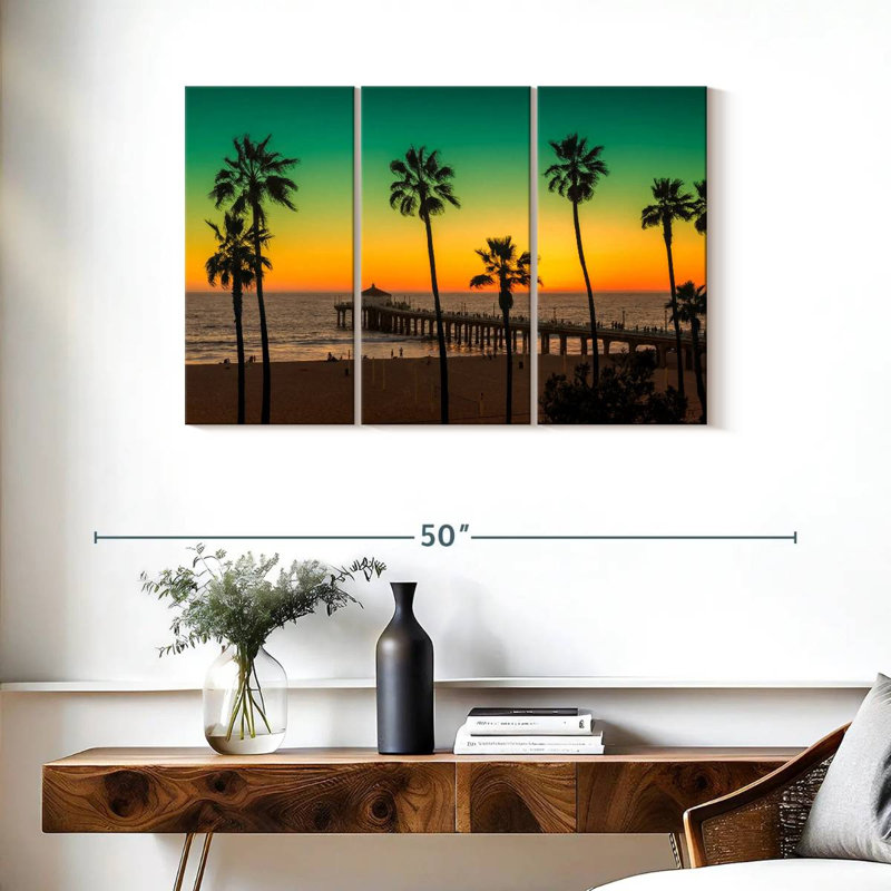 Gillard Manhattan Beach Palms, H 24 po x l 38 po