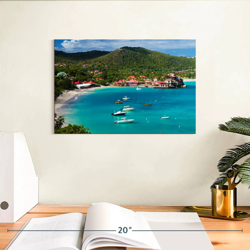 Baie de Saint Jean à Saint-Barth, H 8 po x l 12 po