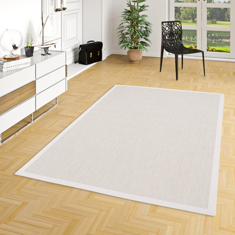 Solid Colour Flatweave Area Rug, Rectangle 133 x 200cm