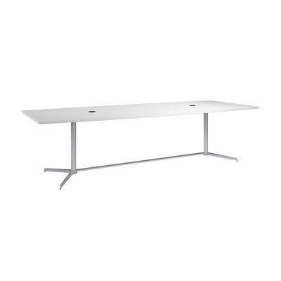 Table de conférence en forme de bateau 120 W x 48 P avec base en métal