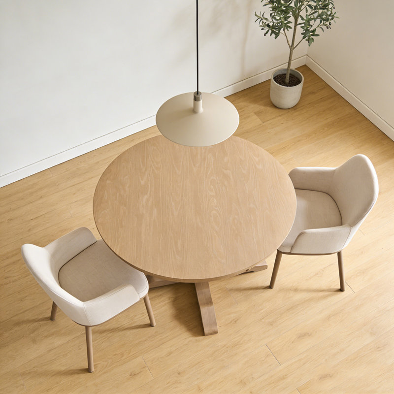 Table à manger ronde, Naturel clair