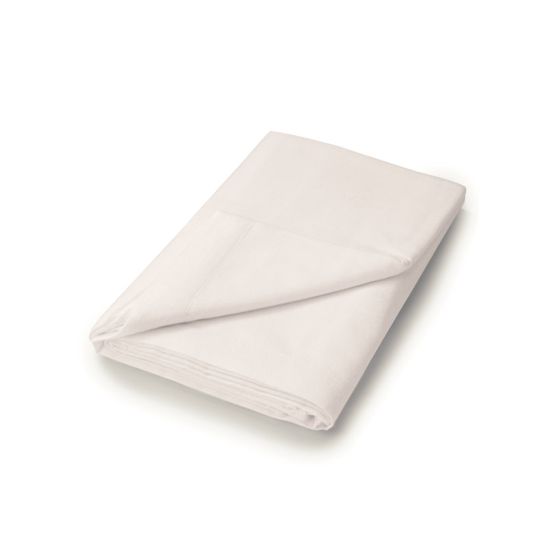 100% Brushed Cotton Flat Sheet, Kingsize (5'), Ivory