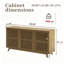  Meuble télé Mid-Century moderne en bois de pin massif sans nœuds, armoire de rangement avec porte sans poignée et tablette réglable pour le salon, la chambre à coucher et la cuisine