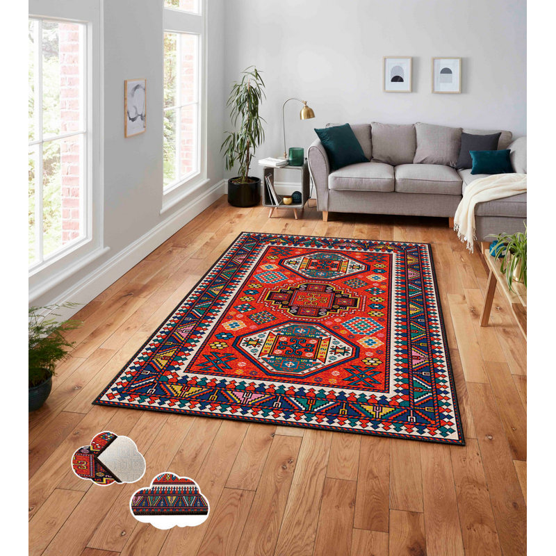 Luxurious Area Rug, 100% Polyester, 5.9 x 9.2 Feet | 740 g/m² Weight, Non-Slip Felt Dot Underside, Easy Clean Velvet Fabric, 0.08 in Pile Height | Machine Washable, Perfect for Living Room & Bedroom Décor