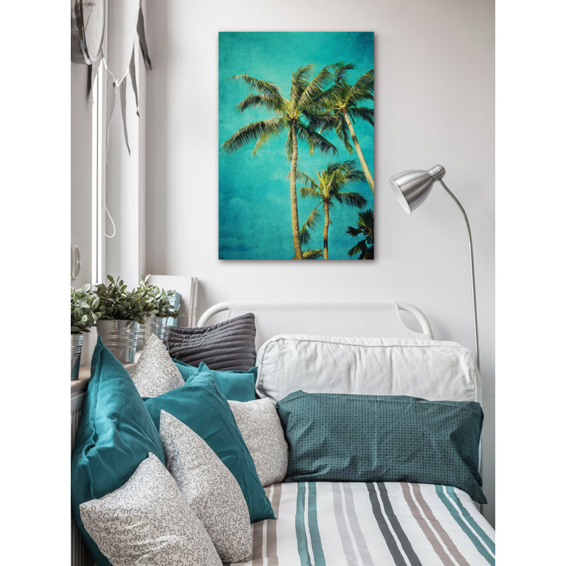 « hawaii palms » par sylvia cook, reproduction d’art sur toile tendue, H 60 po x l 40po x P 1,5 po
