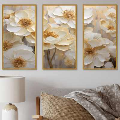 «Vivid Ranunculus Hues VI», ensemble d'art mural sur toile Ranunculus