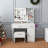 Vanity Desk With LED Mirror Lights And Power Outlet Charging Station