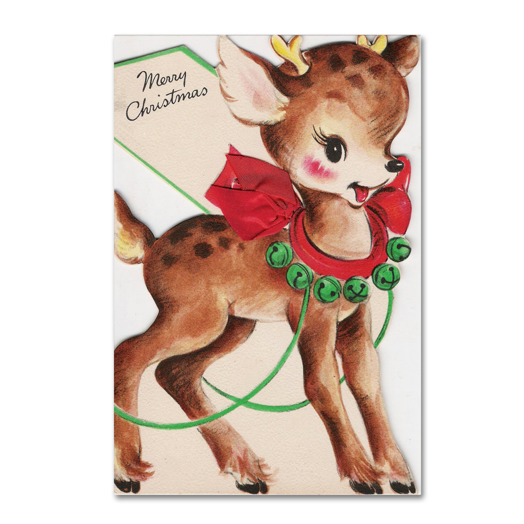 " Vintage Xmas Card Deer " by Vintage Apple Collection The Holiday Aisle® 