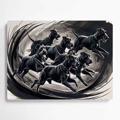 Dogs Manchester Terrier Gray Metal Wall Art