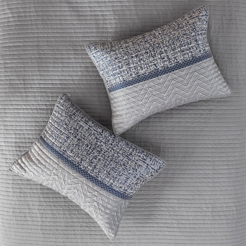 Ensembles de literie réversibles en coton luxueux pour le confort de la maison bleu marine