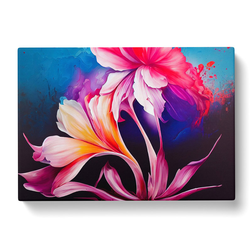 Fierce Modern Flowers Abstract - Wrapped Canvas, 40cm H x 60cm W x 3cm D