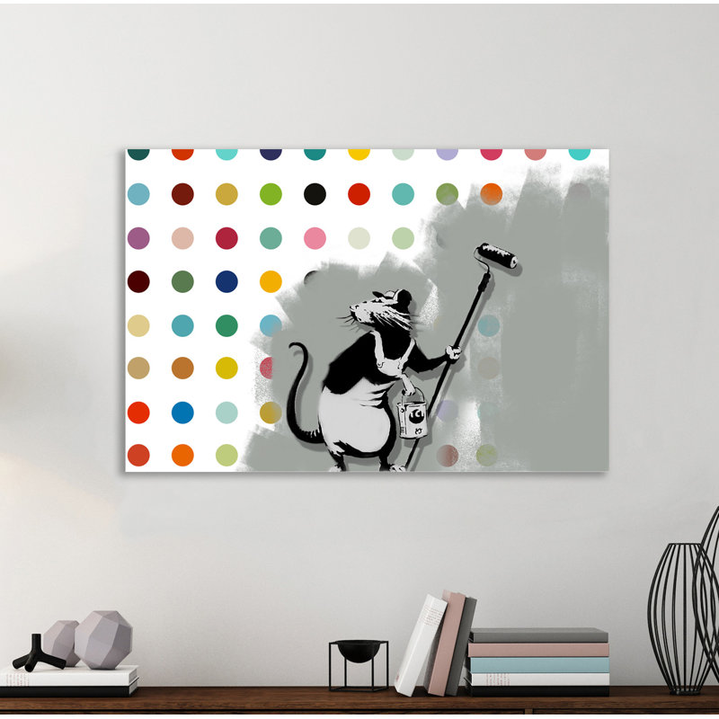 Rat Vs. Hirst by Banksy - Wrapped Canvas Print, 41 cm H x 61 cm W x 4 cm D