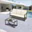 Ensemble de conversation de patio en osier 2 pièces avec cadre en acier durable et coussins moelleux, parfait pour la détente en plein air et les réceptions.