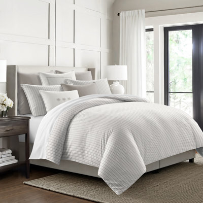 Pacific Stripe Cotton Reversible Coverlet Set