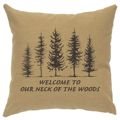 Wooded River Image Pillow - Neck of Woods - Linen Straw
