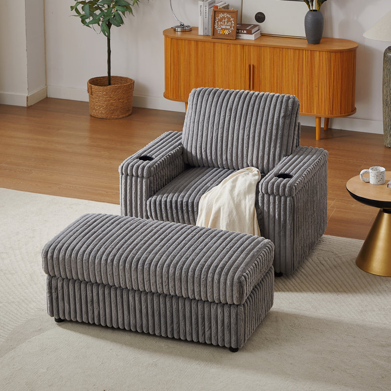 Fauteuil inclinable Corduroy, Gris