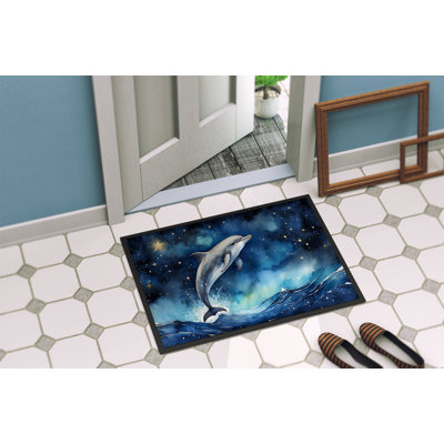 Dolphin in a Starry Sea Doormat