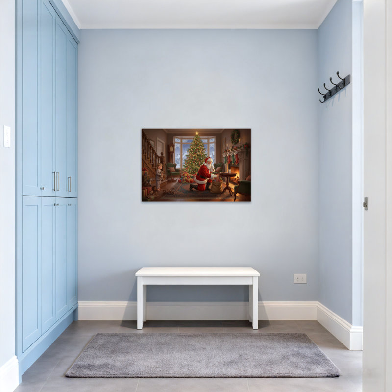 Arbre de Noël de Noël père Noël avec enfant, H 12 po x l 18 po