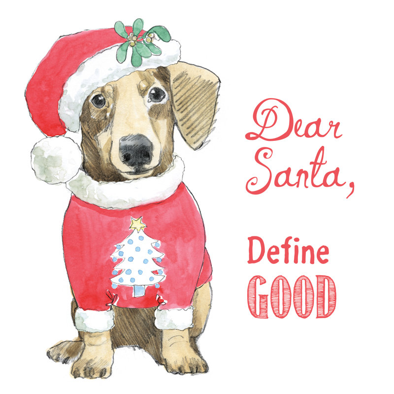 Glamour Pups Christmas III Dear Santa by Beth Grove - Wrapped Canvas Print, 76cm H x 76cm W