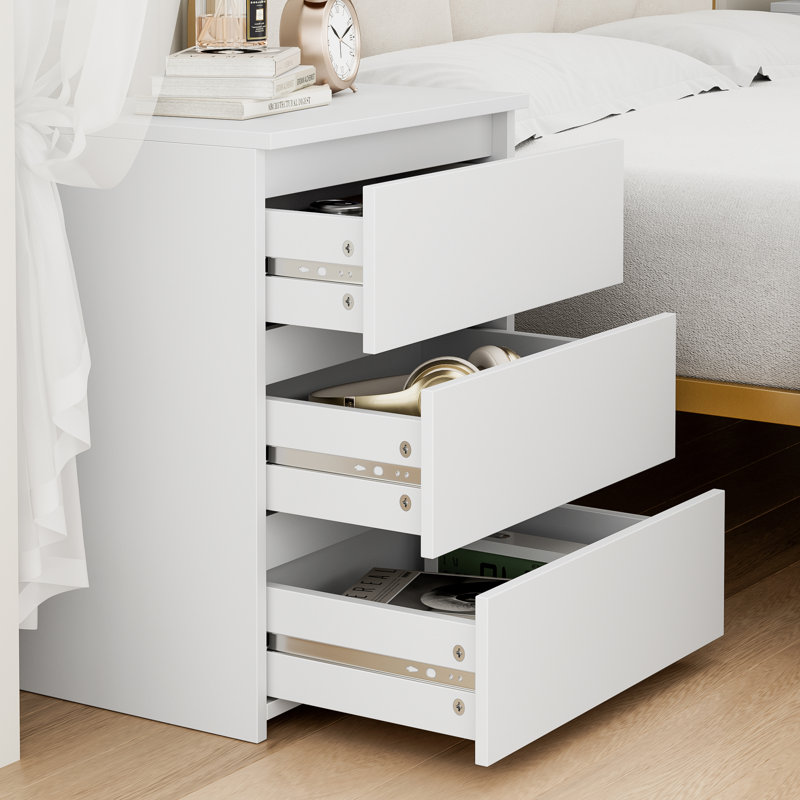 Bozidar 3 - Drawer Nightstand, White