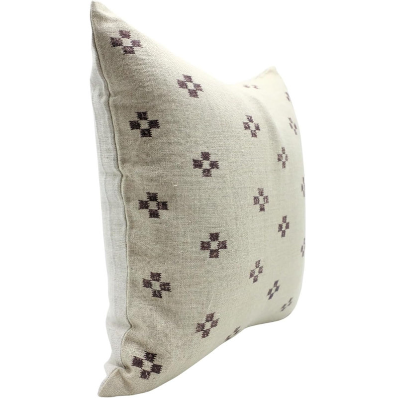 Housse de coussin fabriquée à la main Fab Divine - Jeté décoratif pour canapé ou lit, Barfi, H 22 po x l 22 po