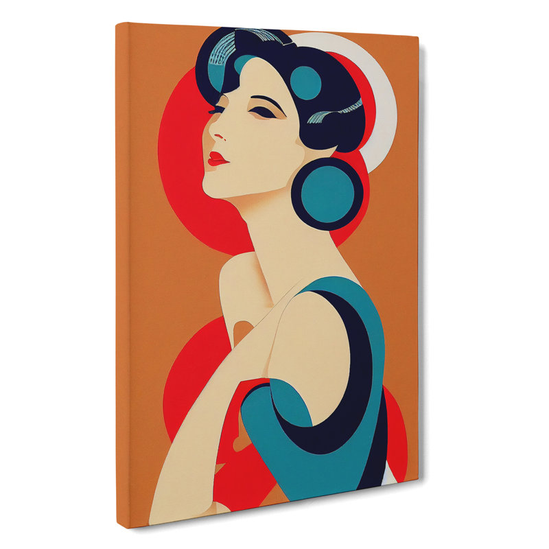 Woman Art Deco No.3 - Wrapped Canvas, 50cm H x 35cm W x 3cm D