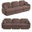 Canapé 105 po en chenille de 105 po, siège profond avec coussins de dossier matelassés et coussins ronds, pieds encastrés, assemblage facile, support ergonomique pour le salon-911757957