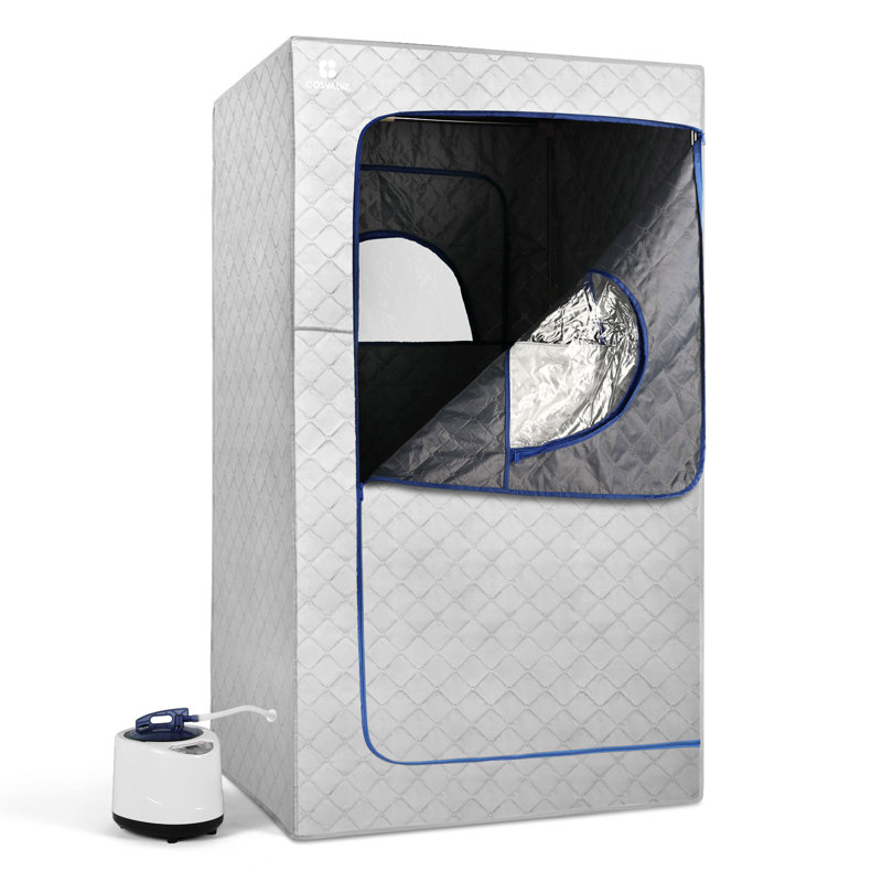 Sauna d'intérieur Cosvalve avec télécommande, Gris clair