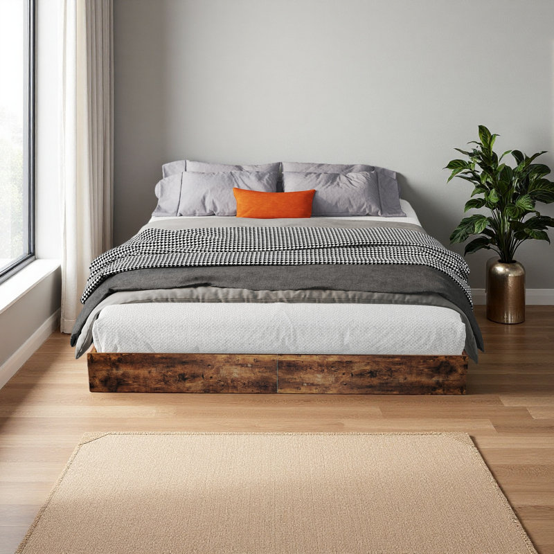 Floating Bed Frame With LED Lights, Full